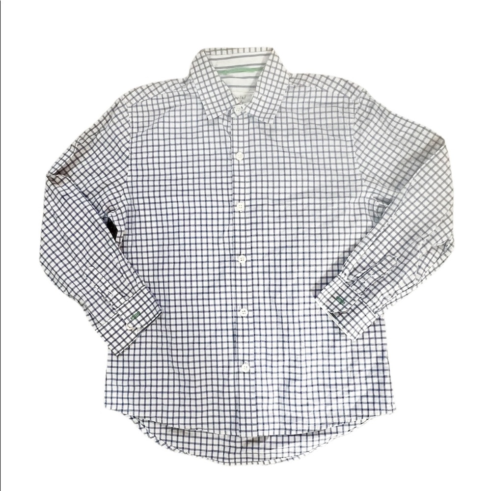Mini Boden Blue and White Plaid Button Up Size 7-8Y